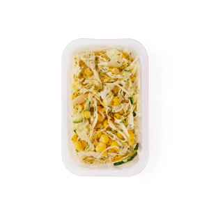 САЛАТ ИЗ КАПУСТЫ С ОГУРЦОМ И КУКУРУЗОЙ 125ГР 1ШТ